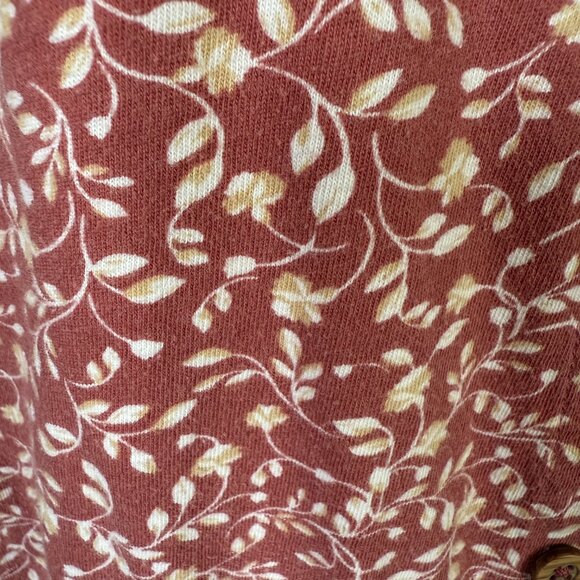 Old Navy dusty rose and cream floral short sleeve stretchy pullover XL crop top - Picture 5 of 8